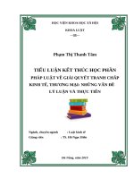 Tiểu Luận Kết Thúc Học Phần Pháp Luật Về Giải Quyết Tranh Chấp Kinh Tế, Thương Mại Những Vấn Đề Lý Luận Và Thực Tiễn.docx