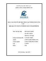 Báo cáo chuyên đề học phần lập trình web nâng cao đề tài xây dựng website bán smartphone