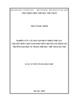 Luận án tiến sĩ giáo dục học nghiên cứu các bài tập phát triển thể lực chuyên môn cho nam sinh viên chuyên sâu bóng đá trường đại học sư phạm thể dục thể thao hà nội