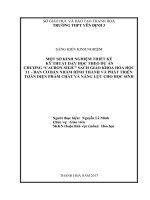 Một số kinh nghiệm thiết kế kỹ thuật dạy học theo dự án chương cacbon silic sách giáo khoa hóa học 11 cơ bản nhằm hình thành và phát triển toàn diện phẩm chất và năng lực cho học sinh