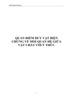 Quan điểm duy vật biện chứng về mối quan hệ giữa vật chất với ý thức