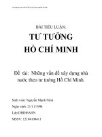 Tiểu luận tư tưởng hồ chí minh những vấn đề xây dựng nhà nước theo tư tưởng hồ chí minh