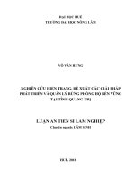 Luận án tiến sĩ lâm nghiệp  nghiên cứu hiện trạng, đề xuất các giải pháp phát triển và quản lý rừng phòng hộ bền vững tại tỉnh quảng tr