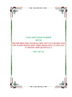 Sáng kiến kinh nghiệm thpt đổi mới các hình thức đánh giá môn ngữ văn cho hs lớp 10 trường thpt quỳnh lưu 4 gắn với các tiêu chí đổi mới