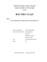 Tiểu luận đề tài  quy trình công nghệ chế tạo thân động cơ