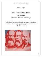 Quan hên biện chứng giữa vật chất và ý thức trong hoạt động thực tiễn