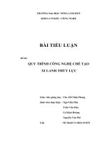 Tiểu luận đề tài quy trình công nghệ chế tạo xi lanh thủy lực