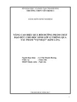 Sáng kiến kinh nghiệm thpt nâng cao hiệu quả bồi dưỡng phẩm chất đạo đức cho học sinh lớp 12 thông qua đoạn trích vợ nhặt (kim lân