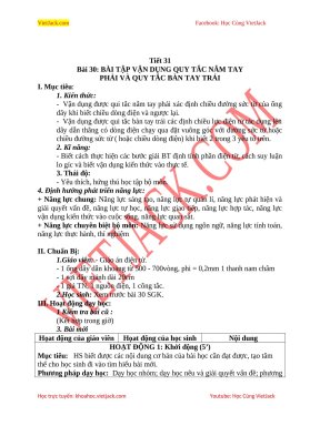 Giáo án Vật Lí 9 Bài 30: Bài tập vận dụng quy tắc nắm tay phải và quy