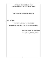 Sáng kiến kinh nghiệm  tổ chức lớp học và phát huy hoạt động thể dục thể thao ngoại khóa