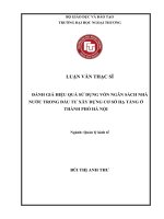 (Luận Văn Thạc Sĩ) Đánh Giá Hiệu Quả Sử Dụng Vốn Ngân Sách Nhà Nước Trong Đầu Tư Xây Dựng Cơ Sở Hạ Tầng Ở Thành Phố Hà Nội.pdf