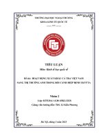 Tiểu luận môn kinh tế học quốc tế đề tài hoạt động xuất khẩu cá tra việt nam sang thị trường anh trong bối cảnh hiệp định ukvfta