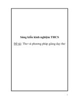 Sáng kiến kinh nghiệm   thơ và phương pháp giảng dạy thơ