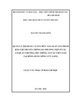 Quản lý nội dung và tổ chức sản xuất sản phẩm báo chí truyền thông đa phương tiện ở các cơ quan thường trú thông tấn xã việt nam tại đồng bằng sông cửu long