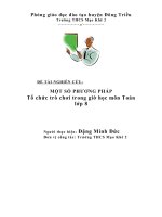 Sáng kiến kinh nghiệm một số phương pháp tổ chức trò chơi trong giờ học môn toán lớp 8