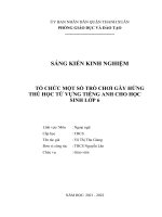 Sáng kiến kinh nghiệm  tổ chức một số trò chơi gây hứng thú học từ vựng tiếng anh cho học sinh lớp 6