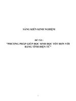 Sáng kiến kinh nghiệm  phương pháp giúp học sinh học tốt hơn với bảng tính điện tử