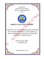 Nghiên cứu các yếu tố ảnh hưởng đến quyết định mua sản phẩm thời trang của khách hàng cá nhân tại kênh thương mại điện tử tiktok shop của công ty tnhh ecom huế