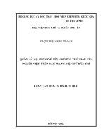 Quản lý nội dung về tín ngưỡng thờ mẫu của người việt trên báo mạng điện tử dân trí