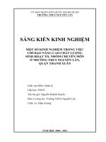 Sáng kiến kinh nghiệm  một số kinh nghiệm trong việc chỉ đạo nâng cao chất lượng sinh hoạt tổ, nhóm chuyên môn ở trường thcs nguyễn lân, quận thanh xuân