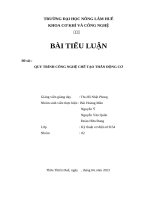 Tiểu luận đề tài  quy trình công nghệ chế tạo thân động cơ