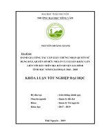 Luận văn đánh giá công tác cấp giấy chứng nhận quyền sử dụng đất, quyền sở hữu nhà ở và tài sản khác gắn liền với đất trên địa bàn huyện gia bình tỉnh bắc ninh