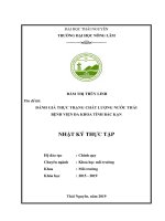 Luận văn đánh giá thực trạng chất lượng nước thải bệnh viện đa khoa tỉnh bắc kạn