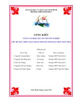 Sáng kiến kinh nghiệm thpt nâng cao hiệu quả ôn thi tốt nghiệp chủ đề mặt tròn xoay bằng phương pháp dạy học phân hóa