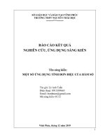 Sáng kiến kinh nghiệm  một số ứng dụng tính đơn điệu của hàm số