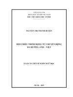 Luận án tiến sĩ ngôn ngữ học đối chiếu nhóm động từ chuyển động đa hướng anh – việt