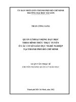 Luận văn thạc sĩ quản lí hoạt động dạy học theo hình thức trực tuyến ở các cơ sở giáo dục nghề nghiệp tại thành phố hồ chí minh