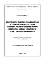 Tóm tắt: Nghiên cứu biến đổi sức căng cơ tim ở bệnh nhân nhồi máu cơ tim cấp có ST chênh lên sau can thiệp động mạch vành qua da thì đầu bằng phương pháp siêu âm đánh dấu mô.