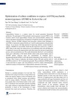 Tối ưu điều kiện biểu hiện AA9 polysaccharide monooxygenases tái tổ hợp trong hệ thống Escherichia coli