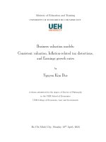 Mô hình thẩm định giá doanh nghiệp: Định giá nhất quán, Biến dạng thuế do lạm phát, và Tốc độ tăng trưởng lợi nhuận.