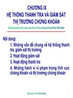 Bài giảng Chương 9: Hệ thống thanh tra giám sát thị trường chứng khoán - ThS. Đỗ Văn Quý
