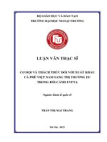 Cơ hội và thách thức đối với xuất khẩu cà phê Việt Nam sang thị trường EU trong bối cảnh EVFTA.