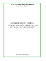 Sáng kiến kinh nghiệm  bổ sung nguồn vốn – xây dựng thư viện xuất sắc 