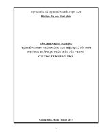 Sáng kiến kinh nghiệm tạo hứng thú nhằm nâng cao hiệu quả đổi mới phương pháp dạy phân môn văn trong trong chương trình văn THCS 