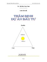 CHUYÊN đề THẨM ĐỊNH dự án đầu tư UEH MOI  TS đỗ phú trần tình