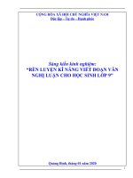Sáng kiến kinh nghiệm rèn luyện kĩ năng viết đoạn văn nghị luận cho học sinh lớp 9 