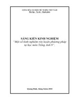 Sáng kiến kinh nghiệm  một số kinh nghiệm rèn luyện phương pháp tự học môn tiếng anh 9 