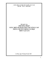 Sáng kiến kinh nghiệm phương pháp giải một số dạng bài tập nâng cao phần chuyển động cơ học môn vật lí 8 