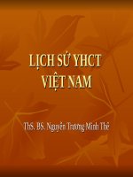 LỊCH SỬ YHCT VIỆT NAM ThS BS Nguyễn Trương Minh Thế