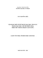 Vận dụng một số kĩ thuật dạy học tích cực trong dạy học chủ đề phép cộng, phép trừ trong phạm vi 20 ở lớp 2 
