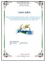 SÁNG KIẾN PHÁT HUY VAI TRÒ NHÓM TRƯỞNG TRONG các HOẠT ĐỘNG dạy học