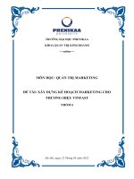 ĐỀ tài xây DỰNG kế HOẠCH MARKETING CHO THƯƠNG HIỆU VINFAST 