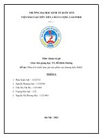 Môn quản trị giá đề tài phân tích chiến lược giá sản phẩm của thương hiệu hm 