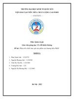 Môn quản trị giá đề tài phân tích chiến lược giá sản phẩm của thương hiệu hm 