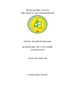 Tiểu luận – học phần giới thiệu ngành kế HOẠCH học tập và tốt NGHIỆP NGÀNH kế TOÁN 