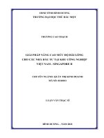 (Luận văn thạc sĩ) Giải pháp nâng cao mức độ hài lòng cho các nhà đầu tư vào khu công nghiệp Việt Nam – Singapore II